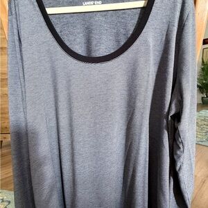 Lands' End Women's Charcoal Long Sleeve Top